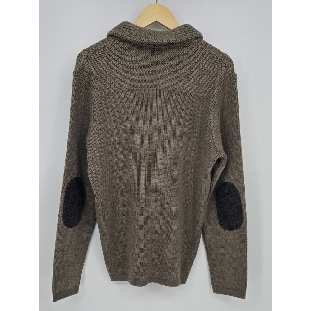 Codice Sweater Mens L/XL Taupe Merino Wool Elbow Patch Made In Italy Italian 52 - Picture 3 of 11